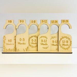 Baby clothing‎ dividers little miracles wooden hanging size organizers